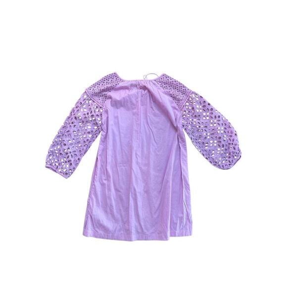 J.Crew Women's Purple Eyelet 100% Cotton Coverup Peony Tunic Top Size Medium - Picture 3 of 4